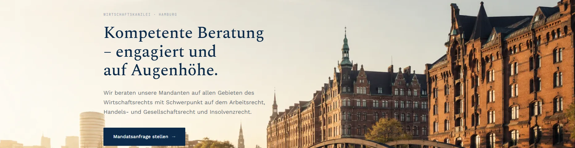 Startseite der Website der Kanzlei Paetsch